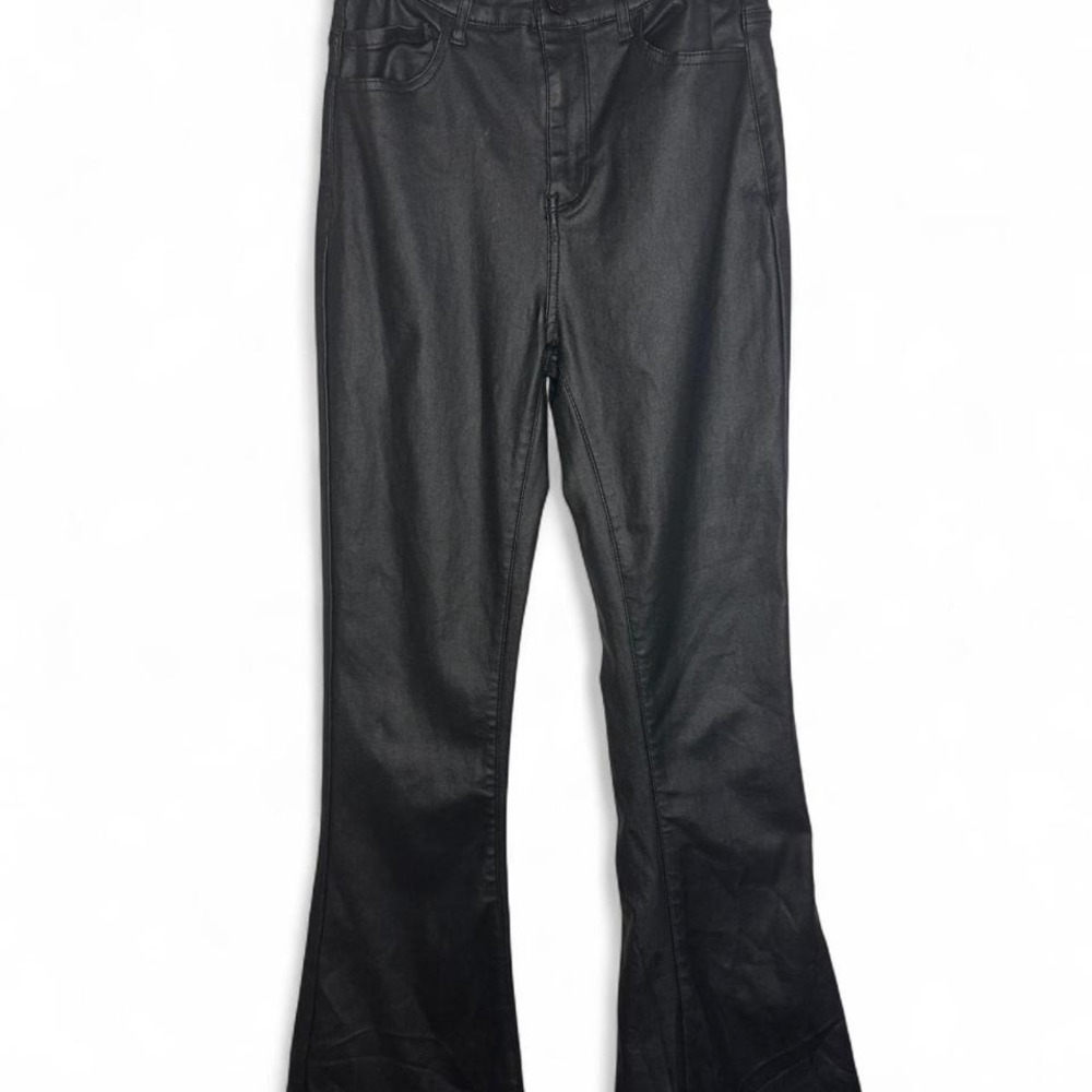 Editked size medium M or 12" waist boot cut flare faux leather jeans